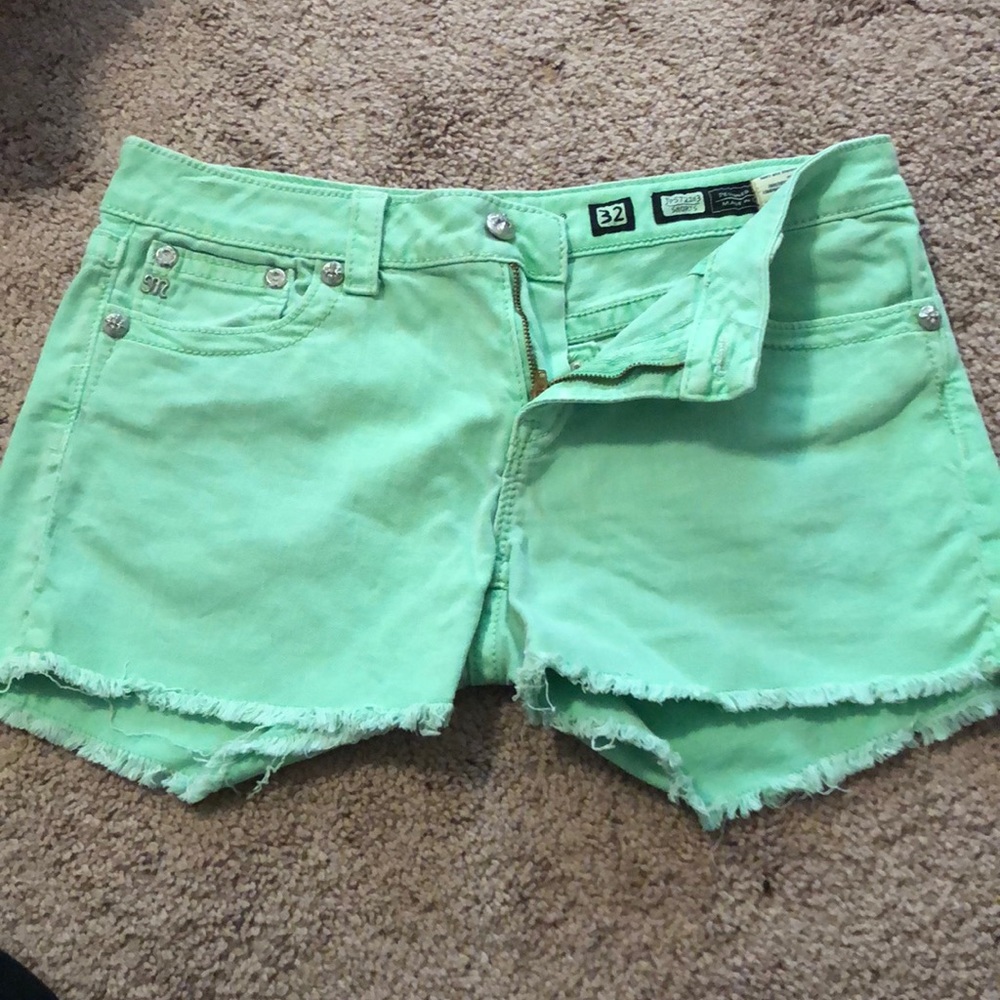 Green miss me shorts